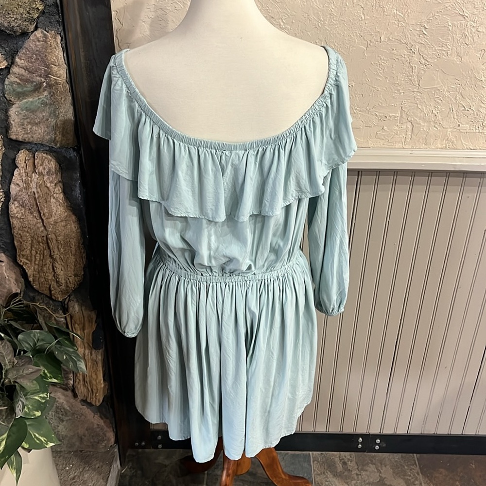 Wrangler Light Blue Off-Shoulder Mini Dress - Picture 2 of 4